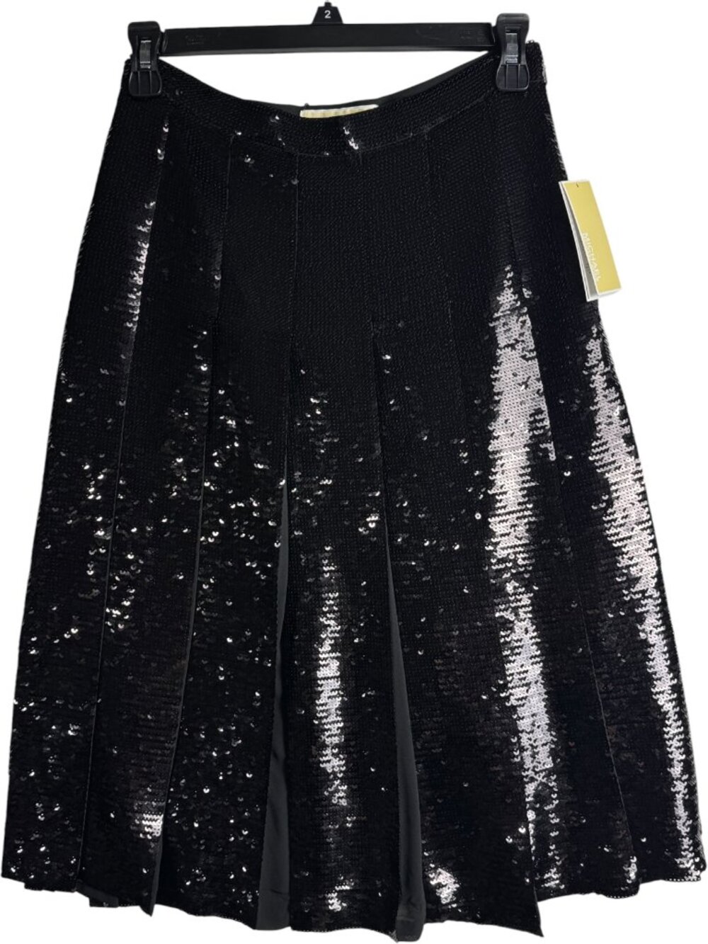 ✨Michael Kors Black Sequin Fashion Party Runway Skirt Size 2 Brand New With Tags